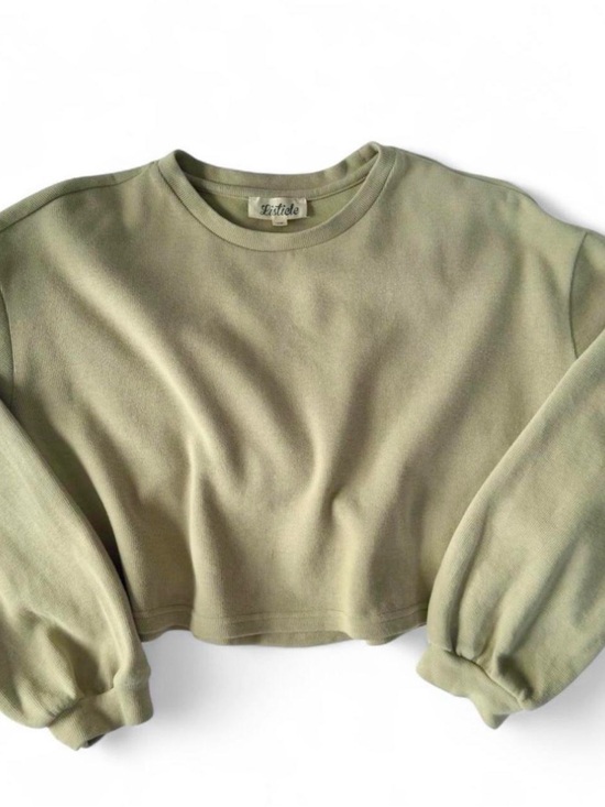 Listicle Tops - Listicle Olive Green Cropped Sweatshirt
